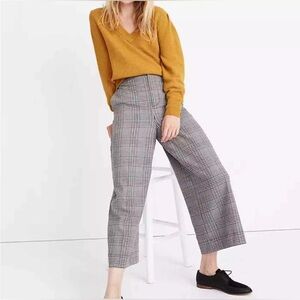Madewell Plaid Wide-Leg Pants